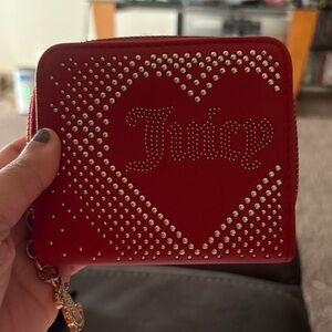 Juicy Couture Red Heart Studded Wallet